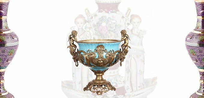 Стеклянные вазы, вазы из керамики, латуни и фарфора
